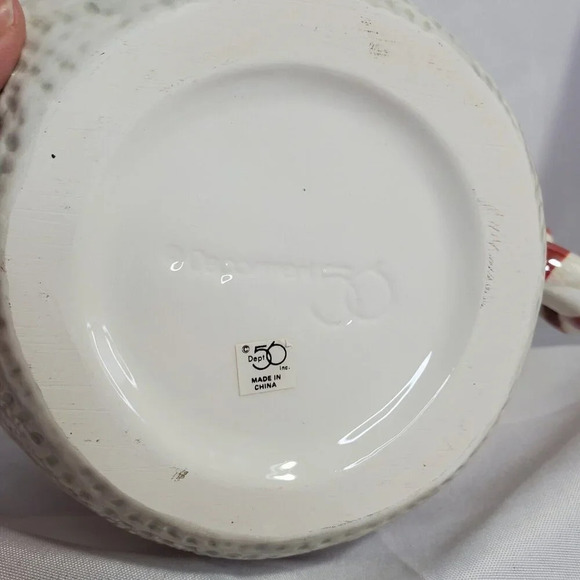 VTG Department 56 Sugar Plum Fairy Christmas Teapot Candy Cane Handle Dept 56 - Picture 8 of 11